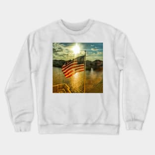 Proudly Flying the American Flag Crewneck Sweatshirt